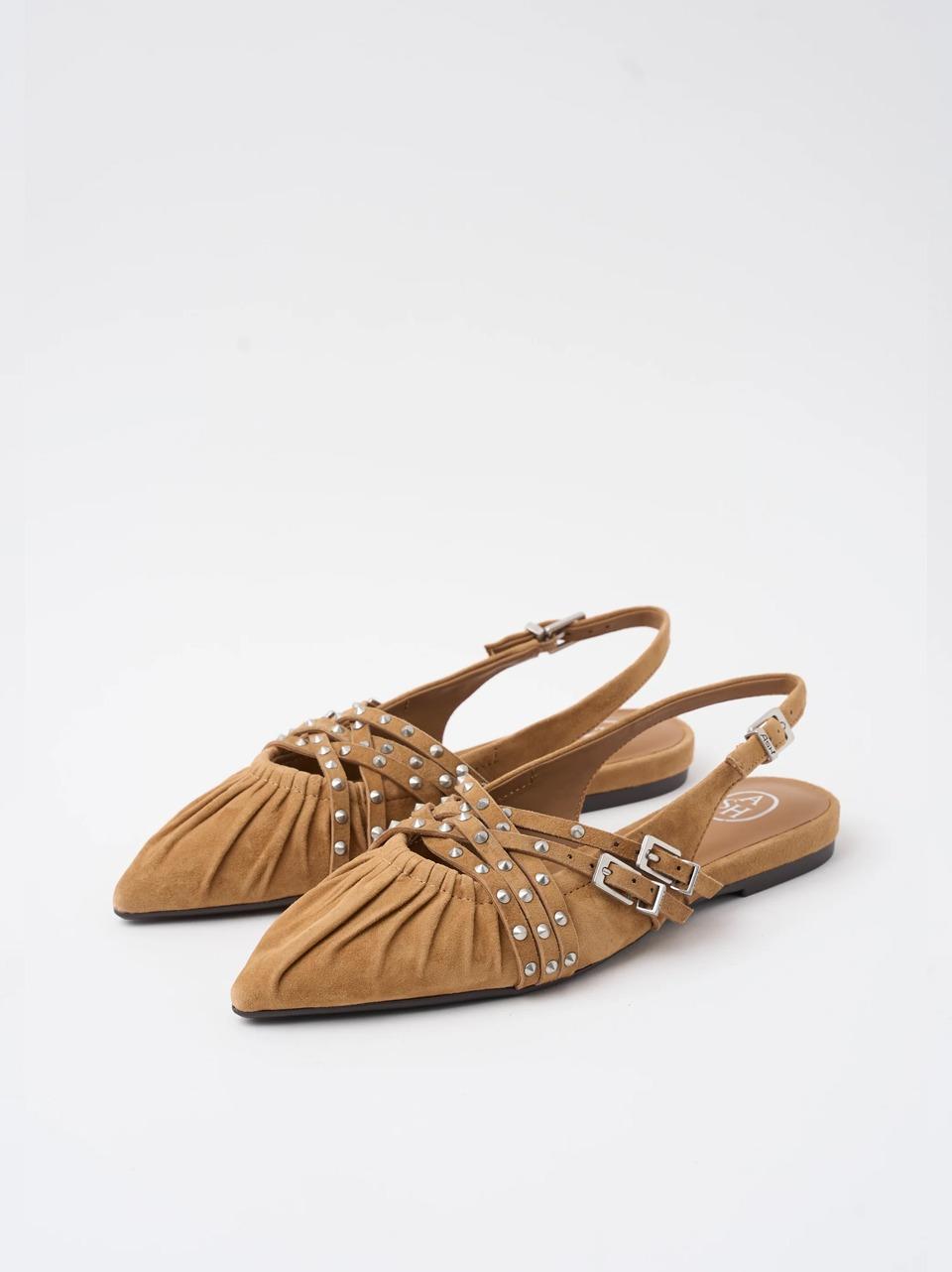 chanel flat con borchiette BIANCA MOCCA MOU ASH 