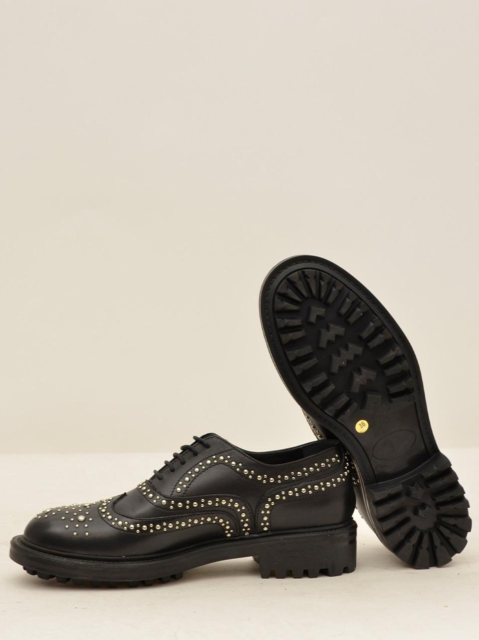 francesina borchiata BEKY NERO CUIR NOIR 
