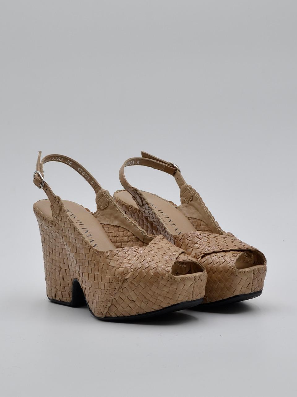 sandalo zeppa incrociato 11363 TAUPE PONS QUINTANA 