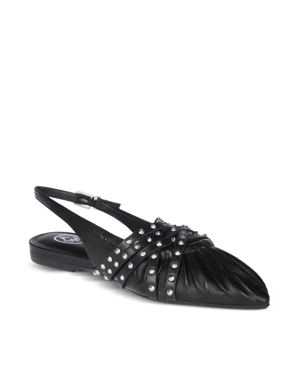 chanel flat con borchiette BIANCA NERO ASH 