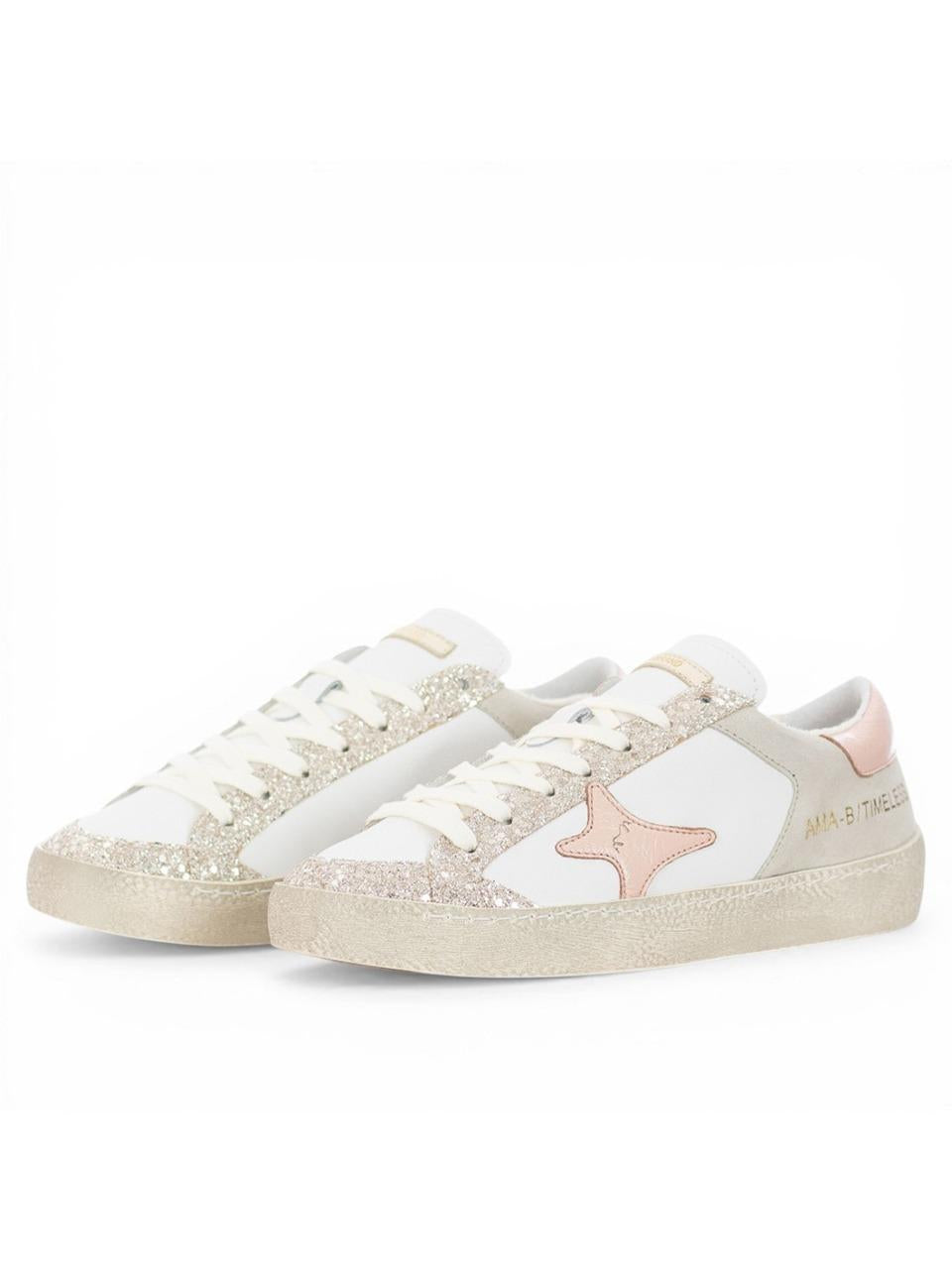 sneakers timeless 4602 BIANCO ROSA AMA brand 