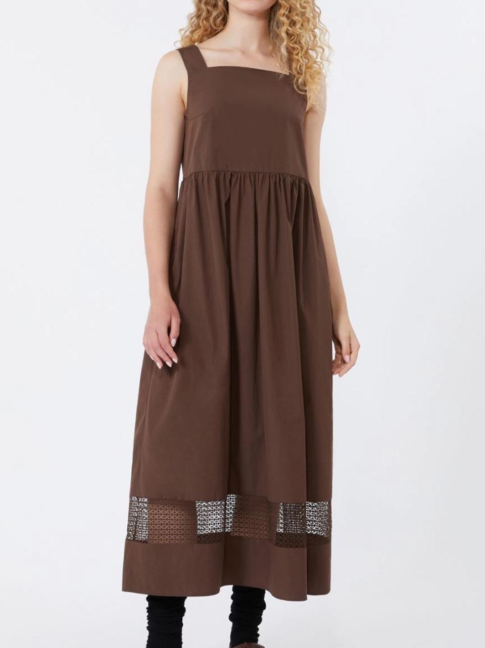 abito popeline lungo con uncinetto GOLA C WEEKEND  by Max Mara 