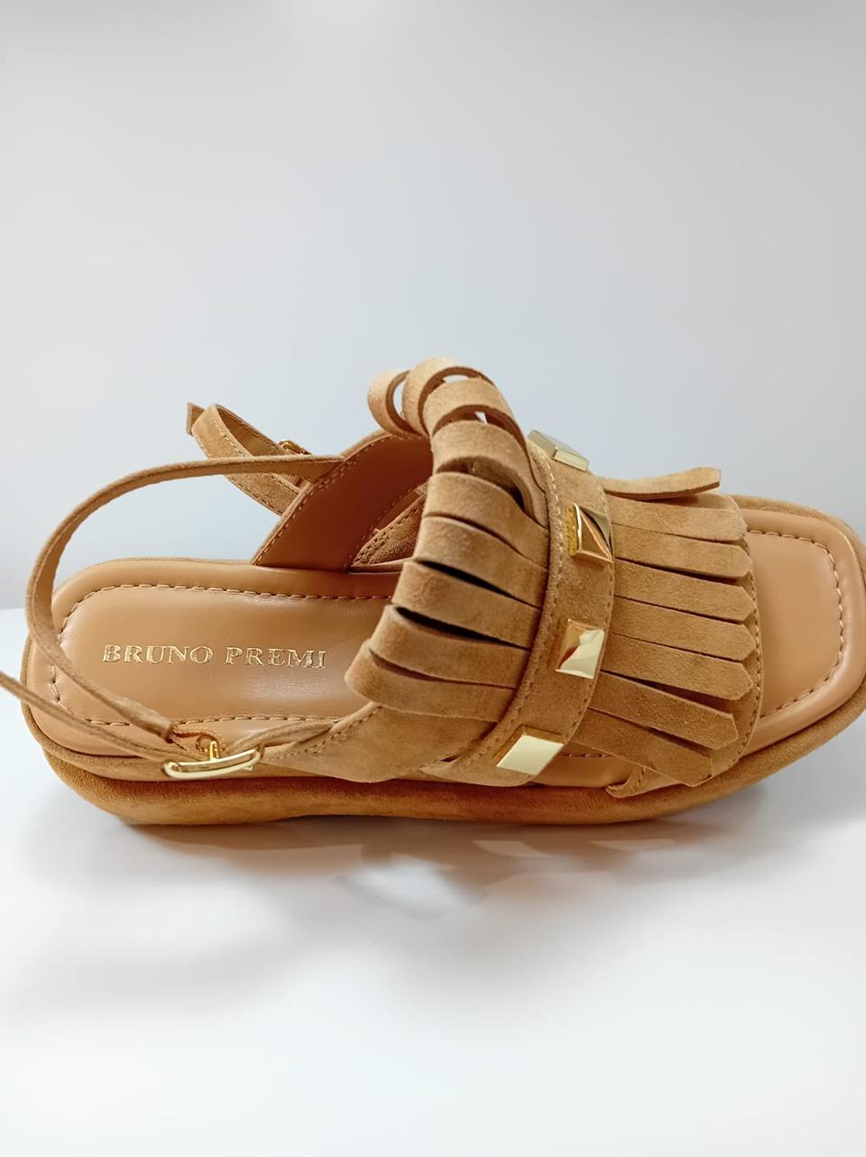 sandalo zeppa con frangia BL4903X CAMEL BRUNO PREMI 