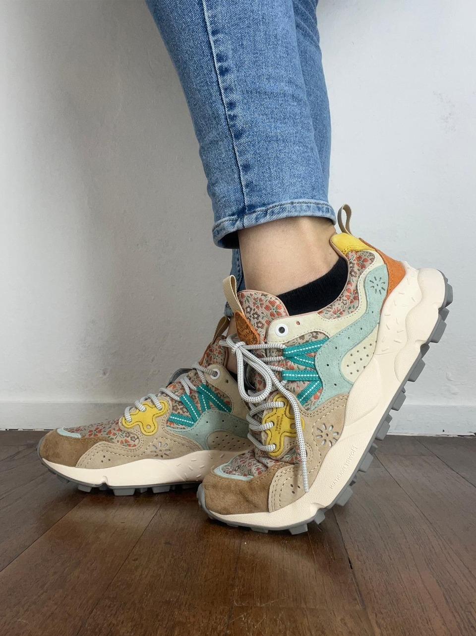 sneakers yamano3 YAMANO31G60 CHESNUT LIGHT BLU FLOWER MOUNTAIN 