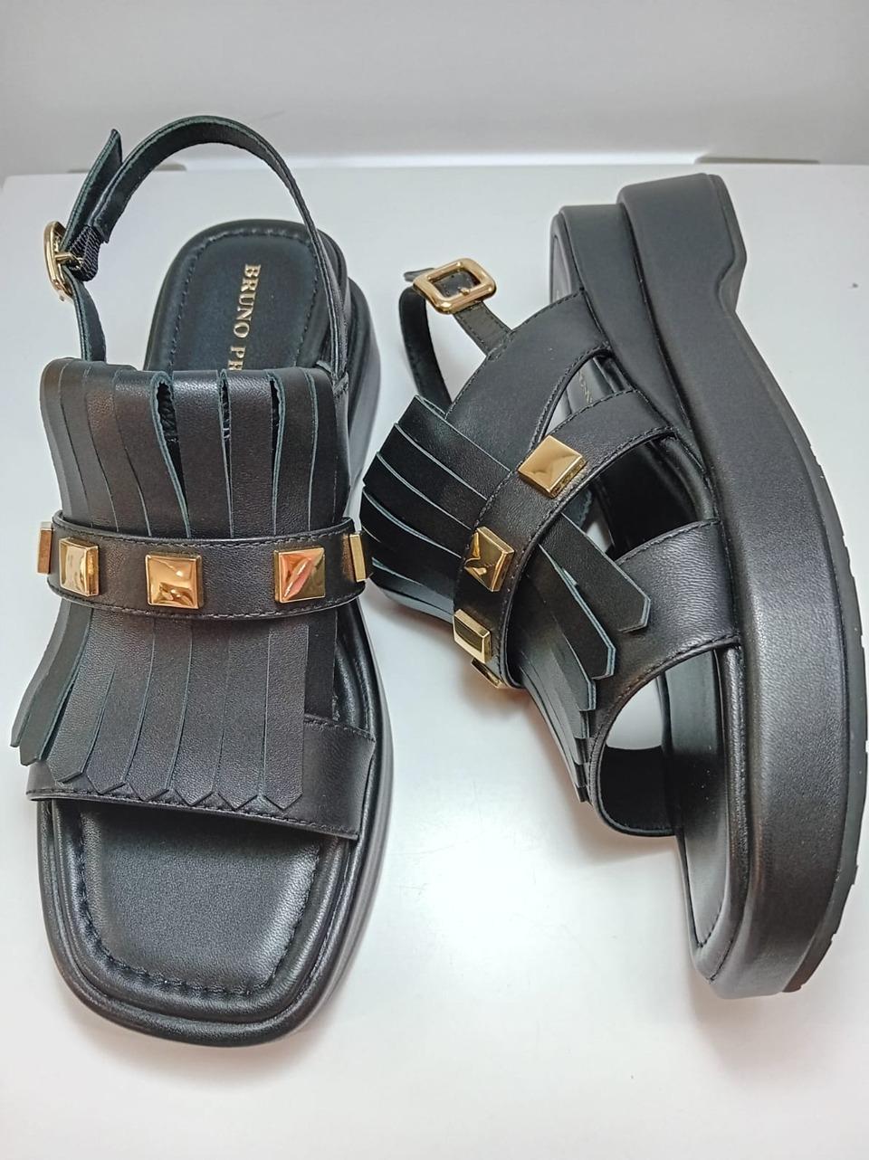 sandalo zeppa con frangia BL4903X NERO BRUNO PREMI 