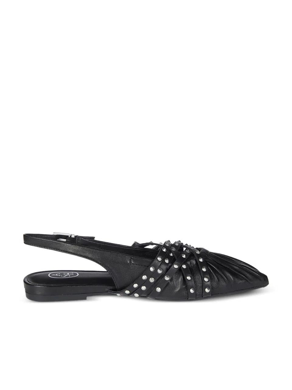 chanel flat con borchiette BIANCA NERO ASH 