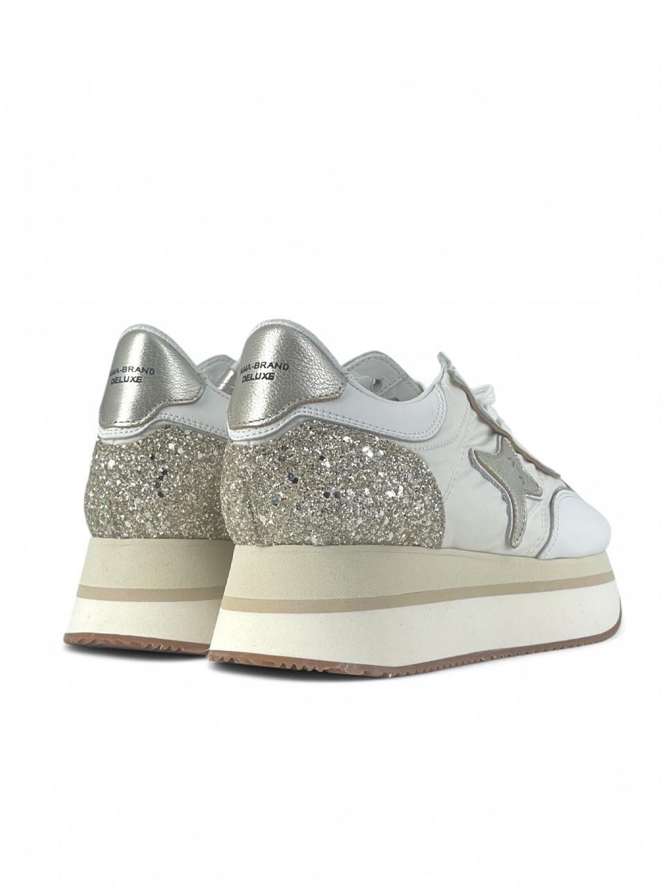 sneakers lady suola alta 4157 BIANCO AMA brand 