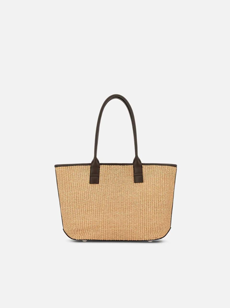 shopping piccola in rafia KBW01TA3200UYI7E06 CREMA CIOCCOLATO HOGAN 