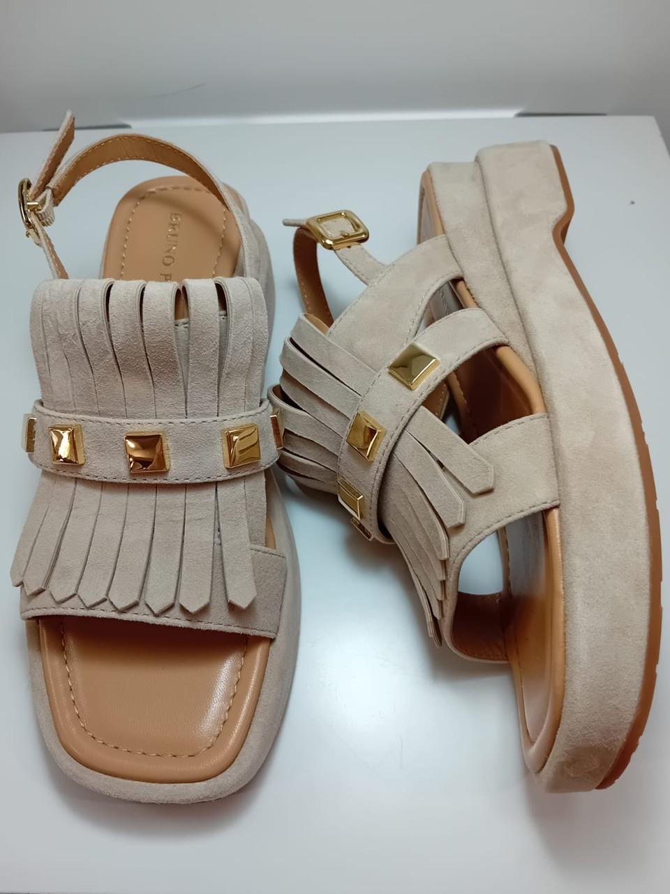 sandalo zeppa con frangia BL4903X BURRO BRUNO PREMI 