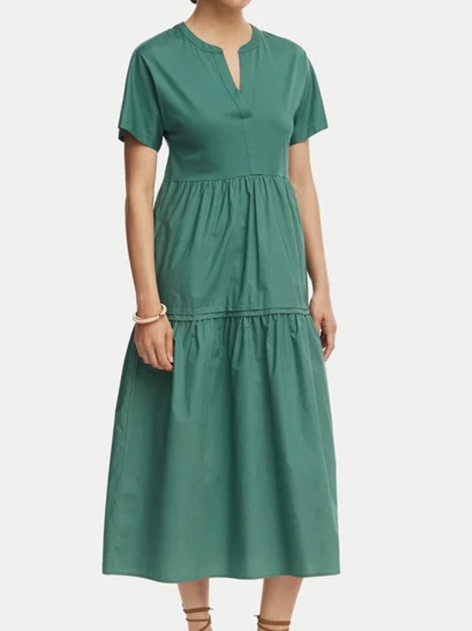 abito in jersey e popeline con balze CAPSULA VERDE WEEKEND  by Max Mara 