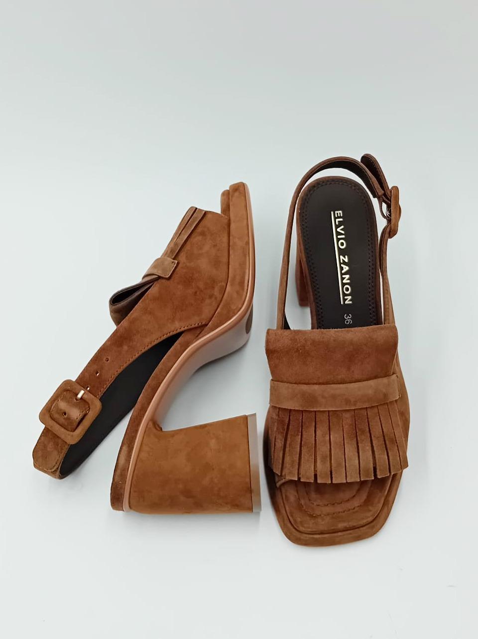 sandalo plato'con frangia BN5203 TABACCO ELVIO ZANON 