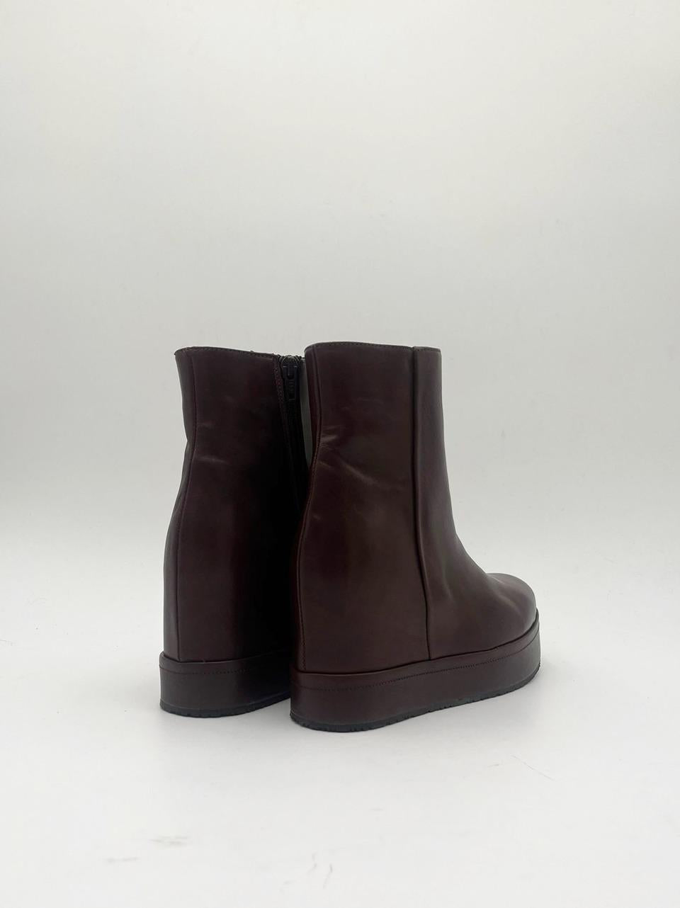 stivaletto con zip e zeppa interna con fondo fasciato DI25-185 BORDEAUX MICHAEL DASS 