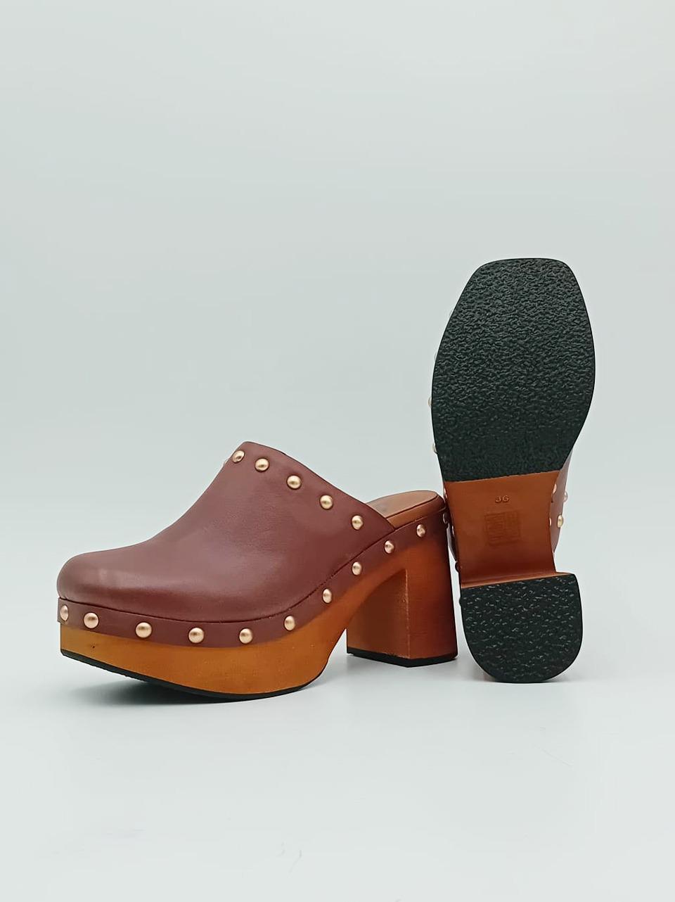sabot monoblocco borchiato EVAG01 COFFE miss olivia 