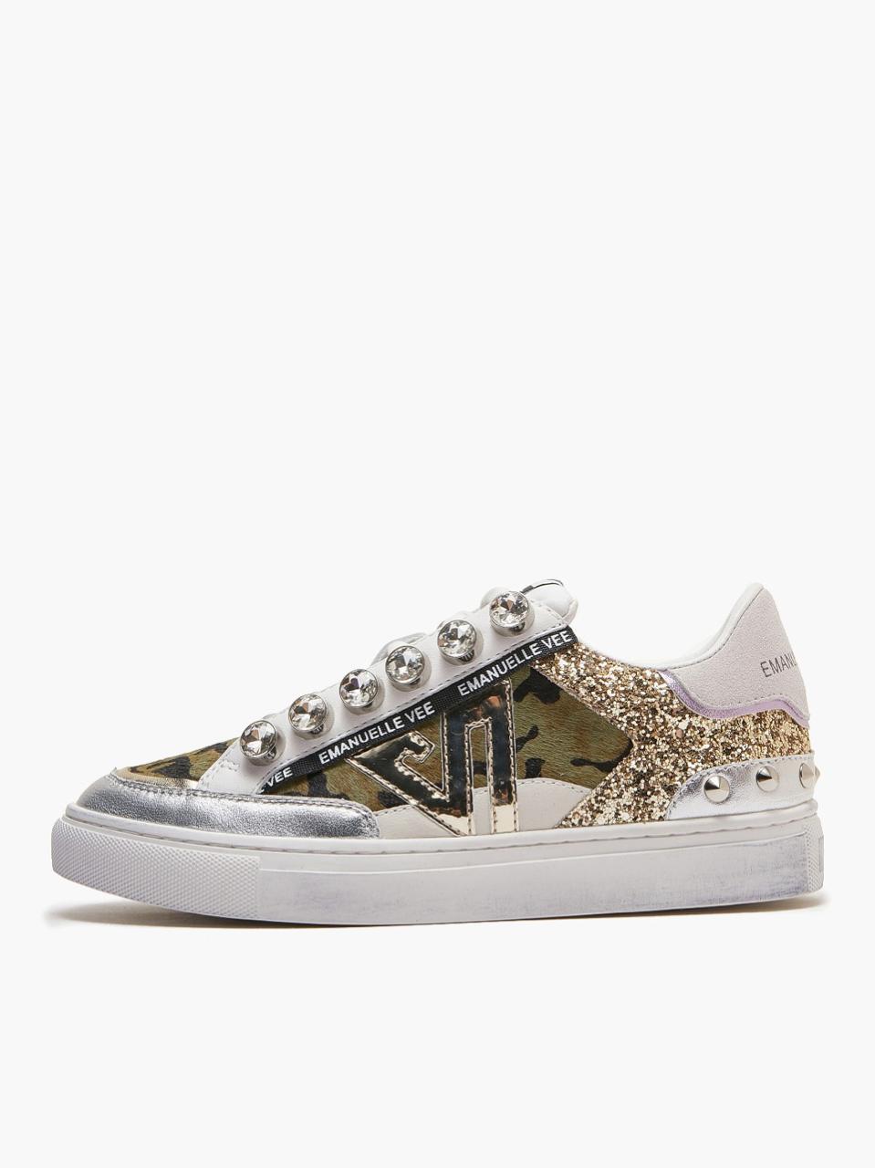 sneakers con castoni maculata 30-P005CB MULTY GREEN EMANUELLE VEE 