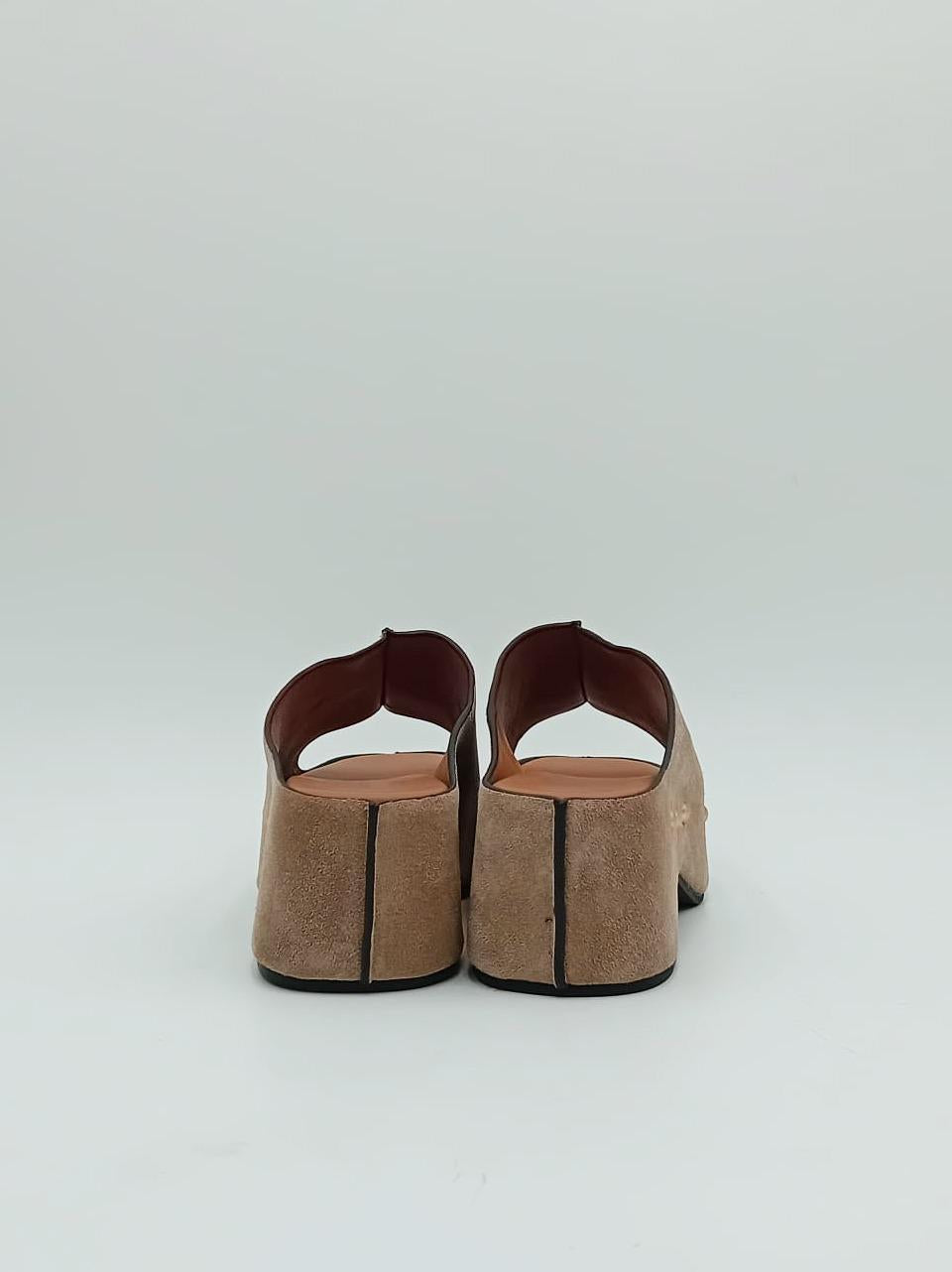 sabot spuntato zeppa h 50mm CAROLA G03 TAUPE miss olivia 