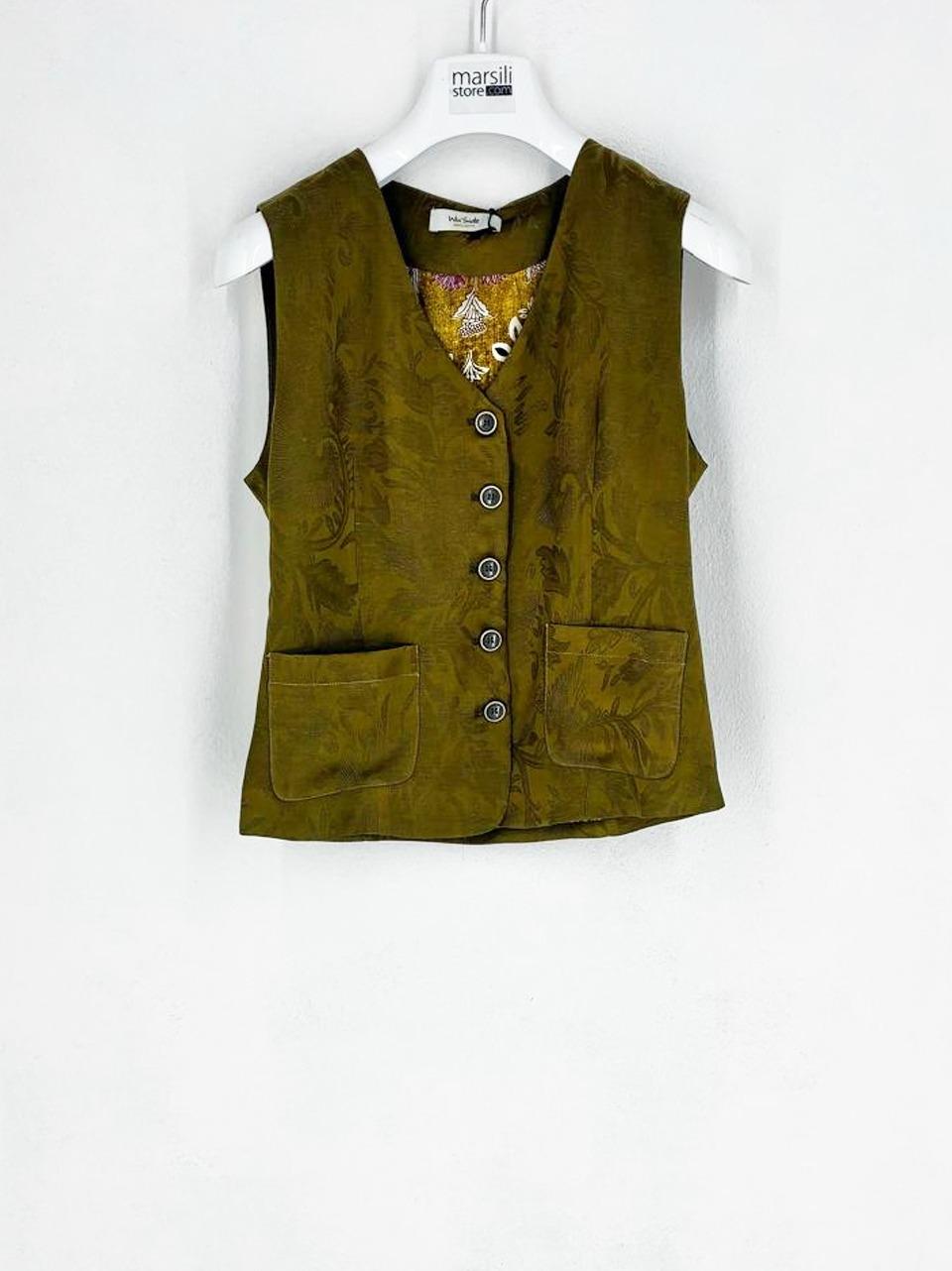 gilet  fantasia floreale 26607 VERDE WU' SIDE 
