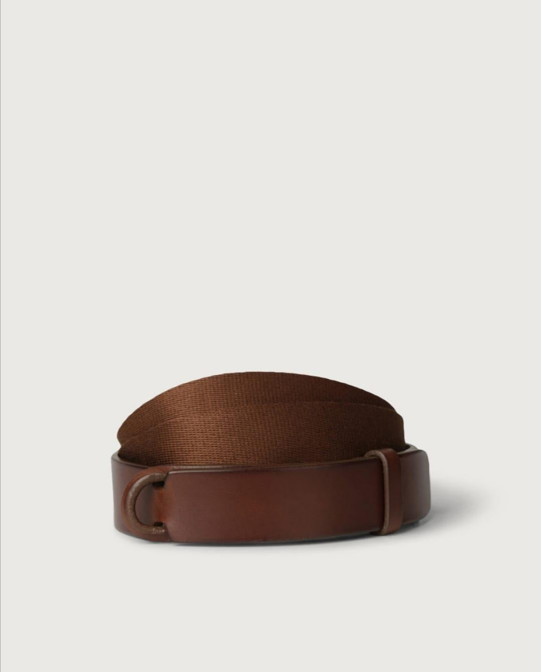 cintura nobuckle pelle e tessuto NB0001 BULBRUCIATO ORCIANI NOBUCKLE 