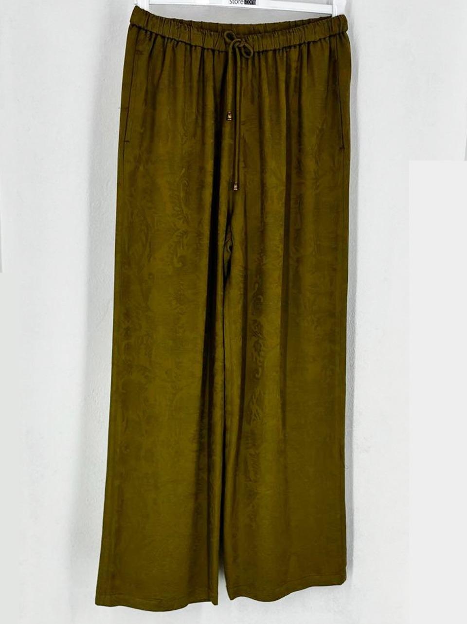 pantalone  fantasia floreale 26609 VERDE WU' SIDE 