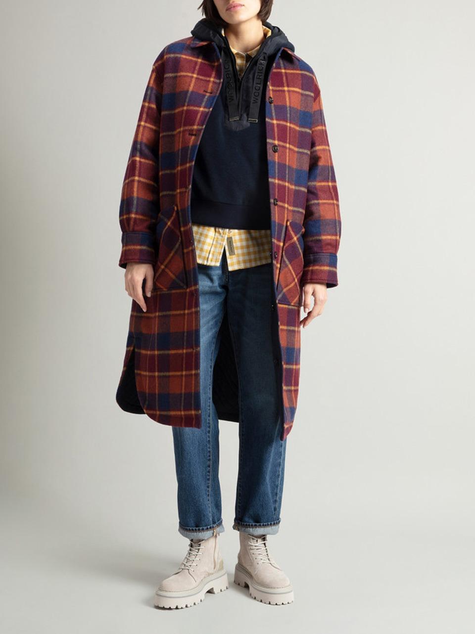 cappotto reversibile a quadri multycolor WOS0112 5511 WOOLRICH 