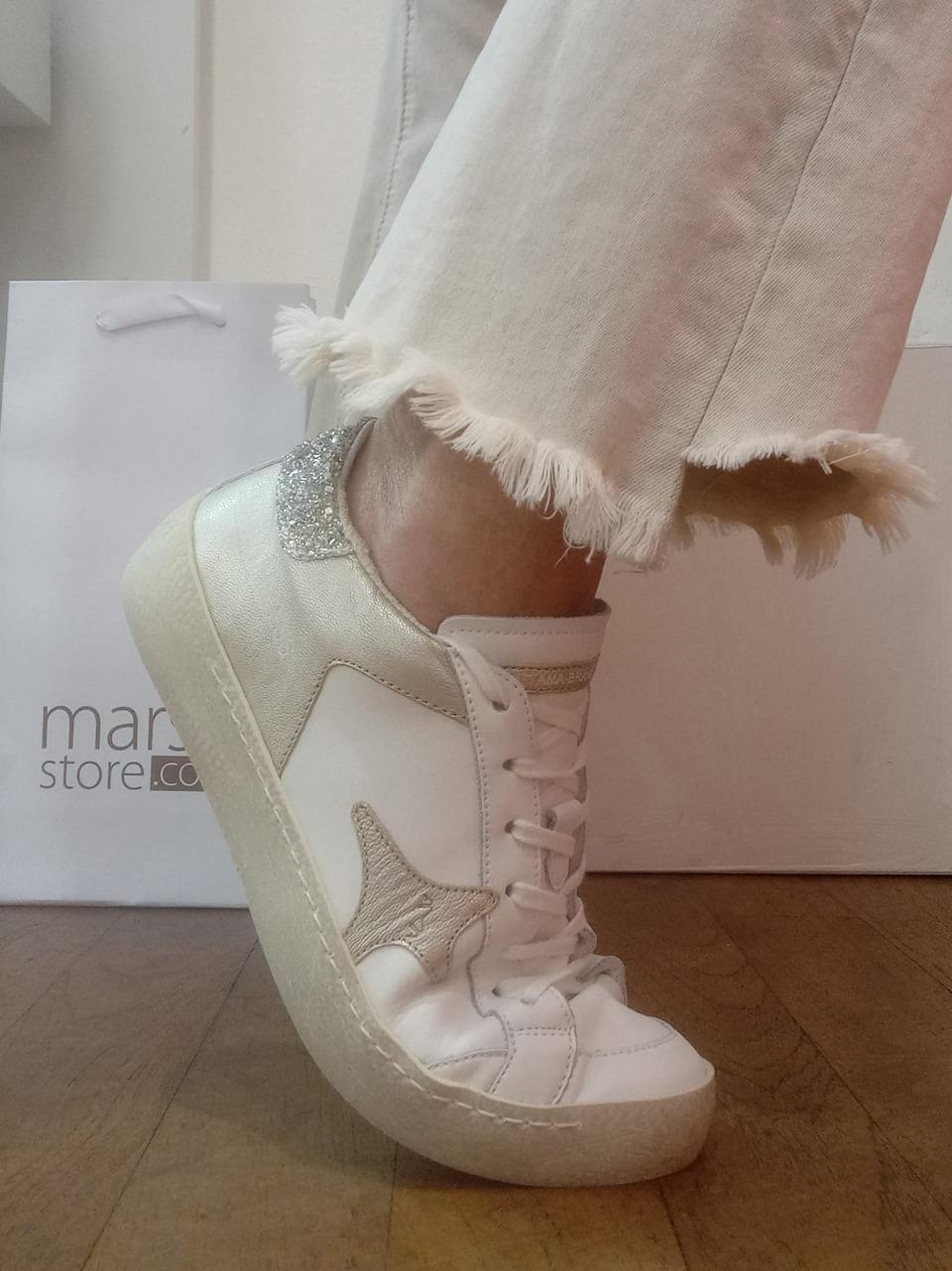 sneakers timeless 4006 BIANCO PLATINO AMA brand 