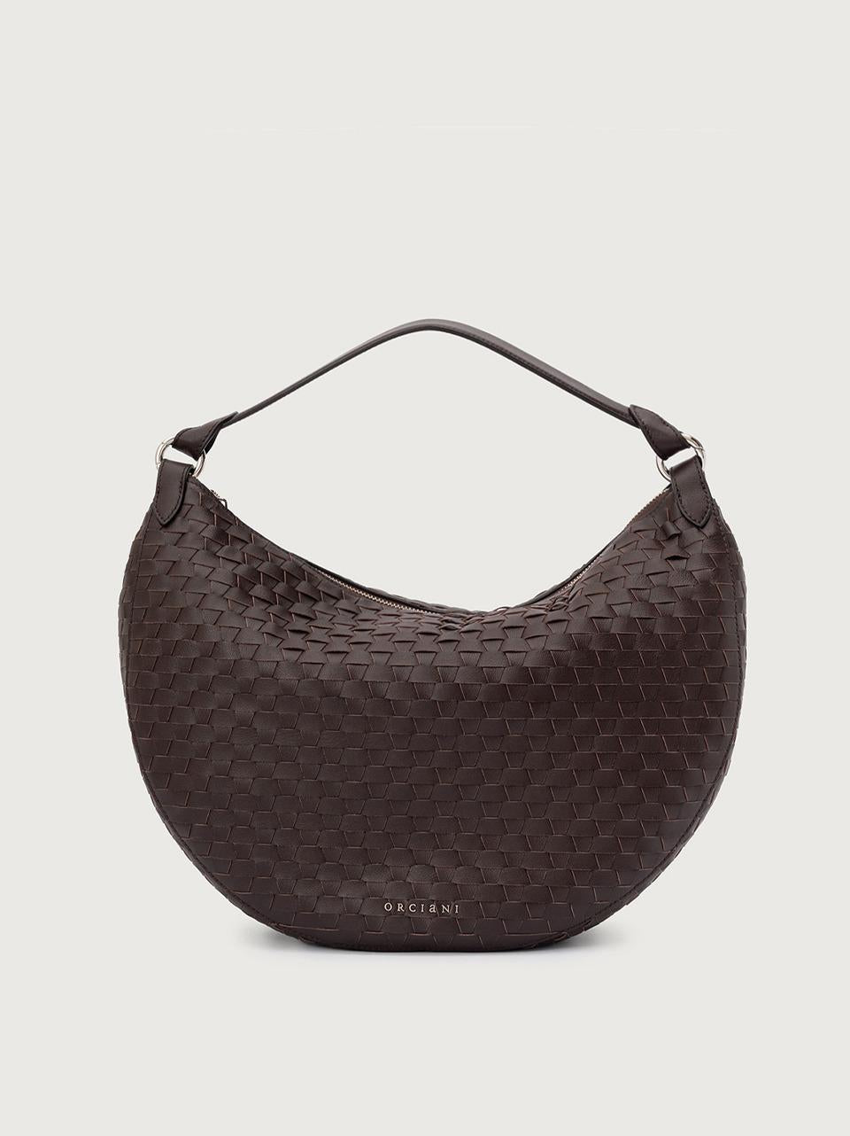 borsa dumpling large B02184WOVEN CIOCCOLATO ORCIANI 