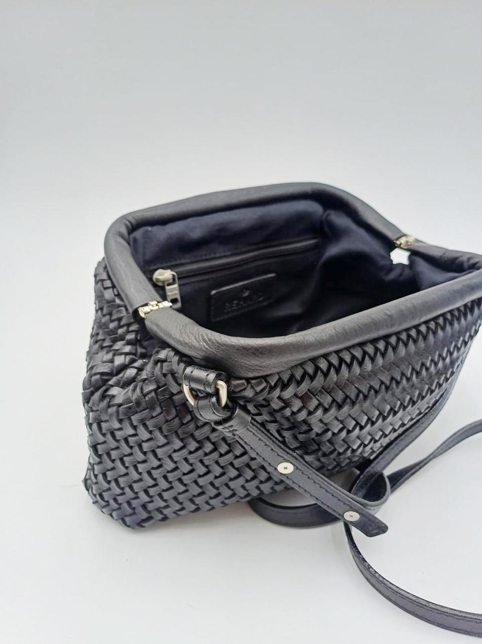 borsa a spalla intrecciata 1104 NERO REHARD 