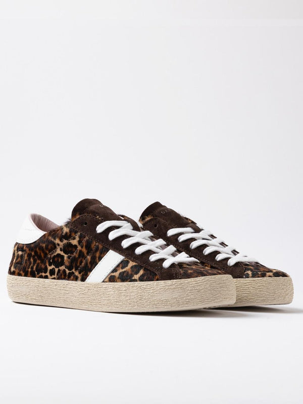 sneakers hill low W431-HL-LP-BR LEOPARD MARRONE D.A.T.E 