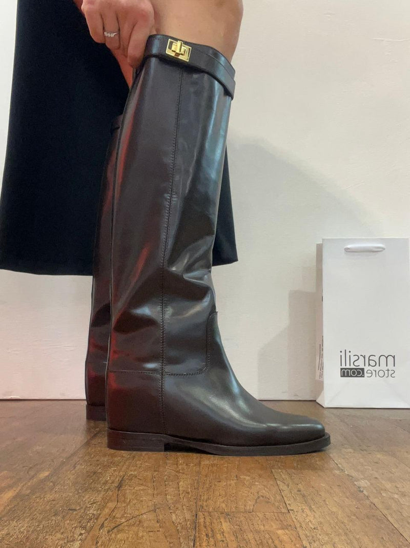 stivale a tubo con accessorio e zeppa interna 3807 TDM VIA ROMA 15 