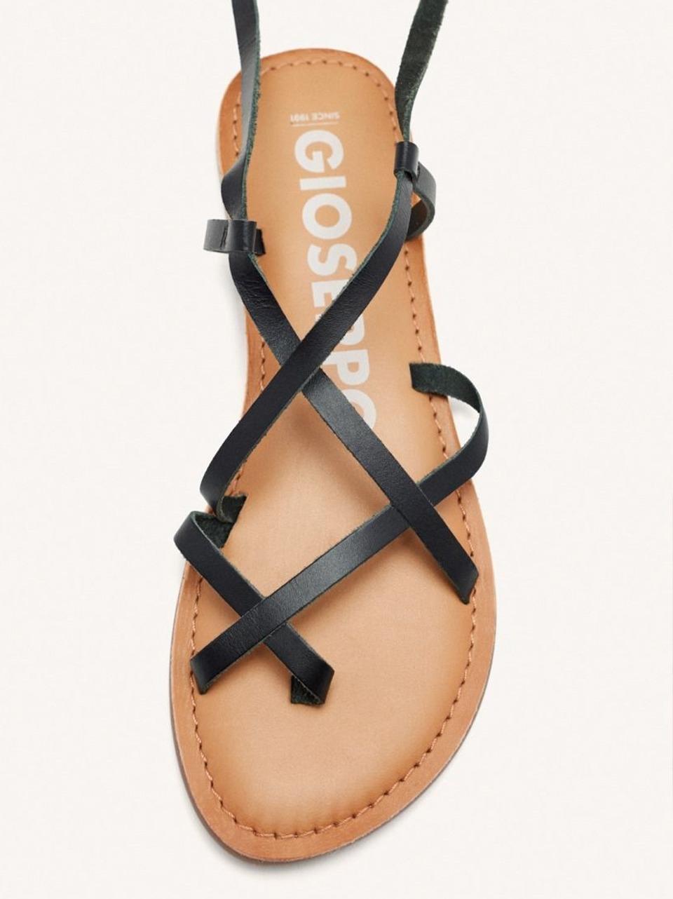 sandalo infradito incrociato 69115-LUSSAT NERO GIOSEPPO 