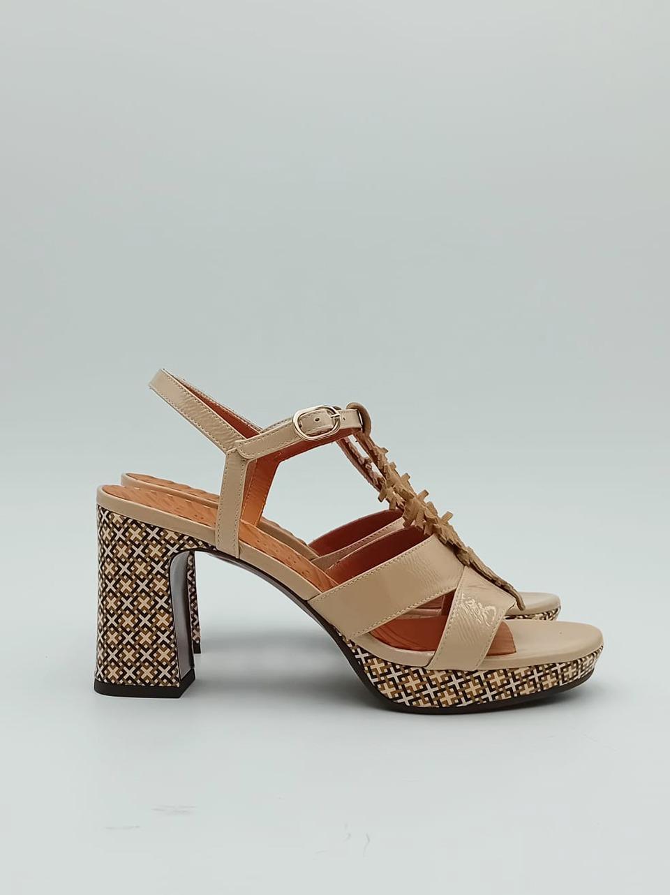 sandalo a t tacco h 80 mm con plato' kadat CM KADAT SHOKOLAT CUERO CHIE MIHARA 