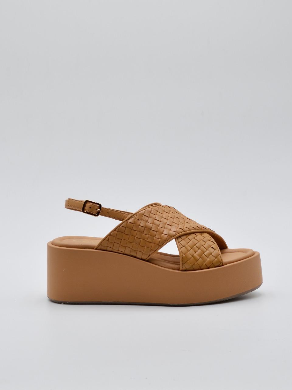 sandalo zeppa tomaio intrecciato B0902 GRANO ELVIO ZANON 