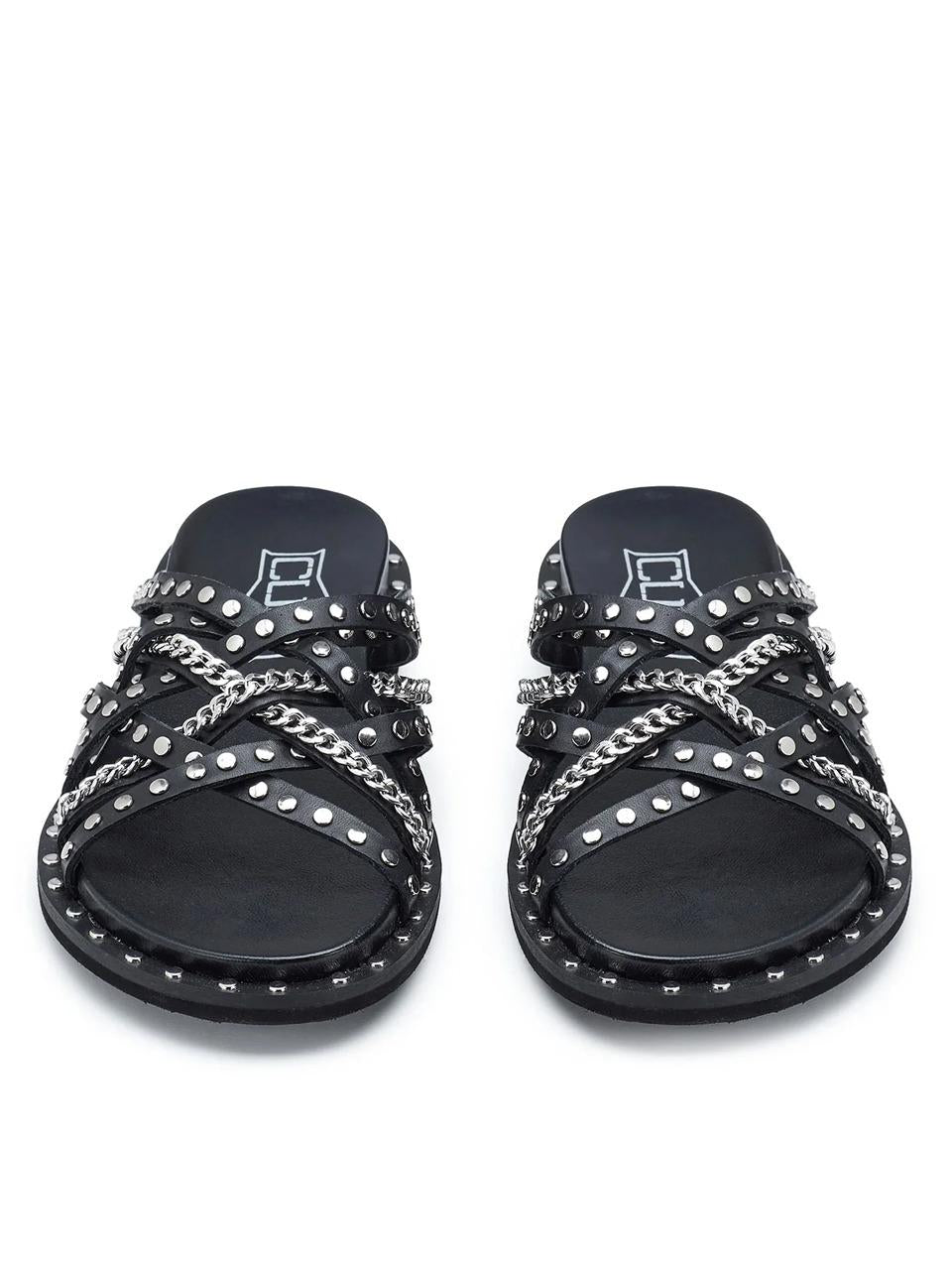 sabot a liccini borchie e catene CLW427501 NER CULT 
