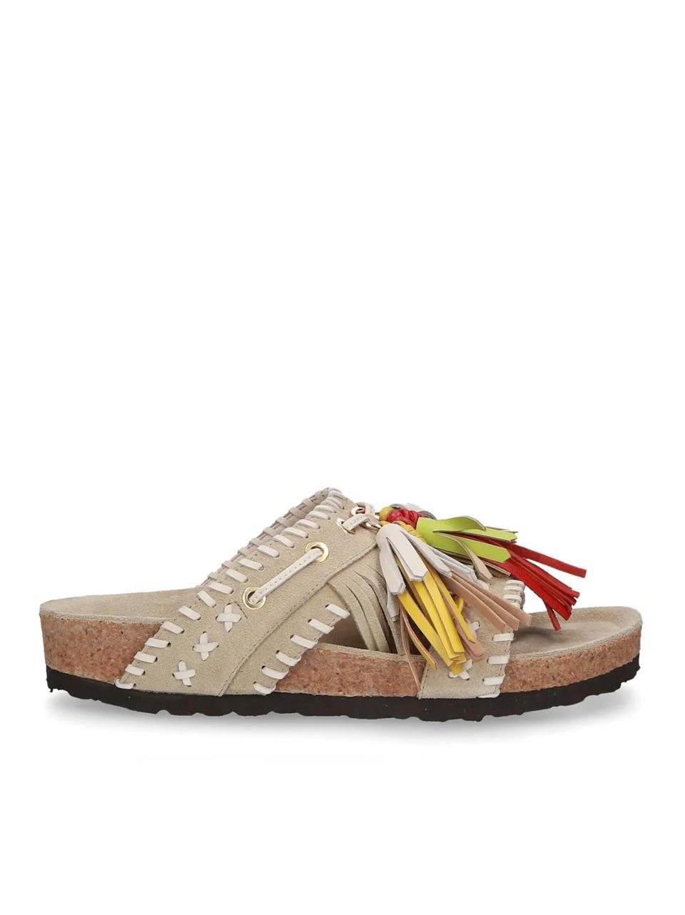 sabot etnico con nappine C14 BEIGE ELENA IACHI 