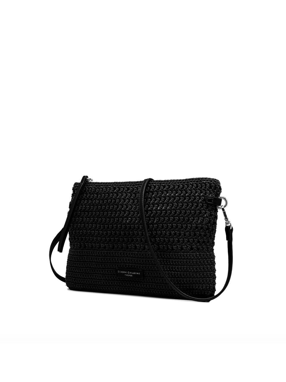 pochette tessuto uncinetto BS11580 NERO GIANNI CHIARINI 