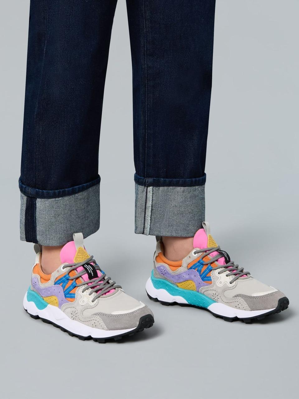 sneakers yamano3 YAMANO31B24 GRIGIO FUXIA FLOWER MOUNTAIN 