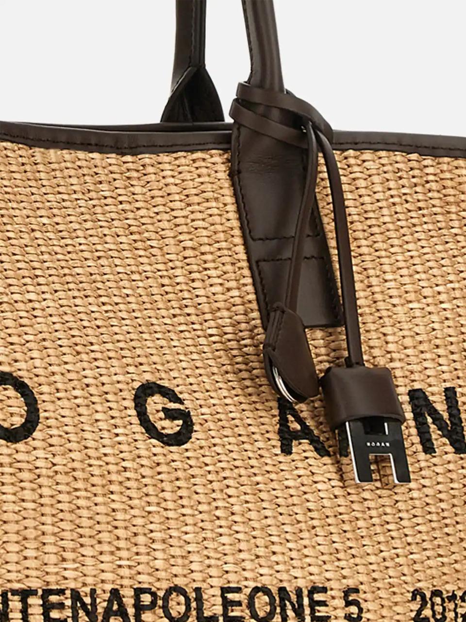 shopping piccola in rafia KBW01TA3200UYI7E06 CREMA CIOCCOLATO HOGAN 