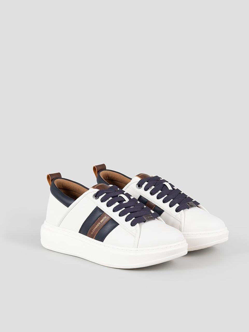 sneakers wembley con banda EWM7163 WHITE BLU ALEXANDER SMITH 