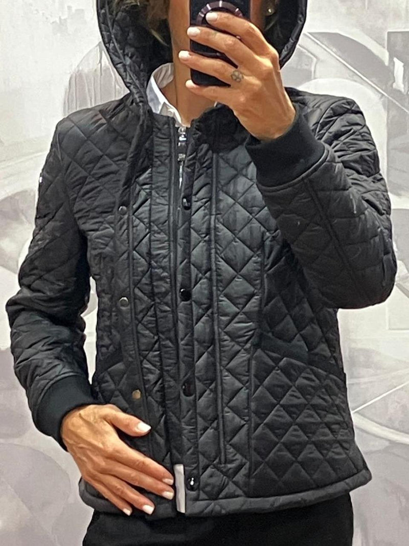 giacca con cappuccio  trapuntato W0030 H0060 BLK huSKY 