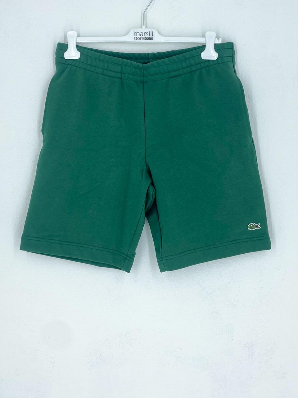 bermuda in felpa GH9860 VERDE LACOSTE 