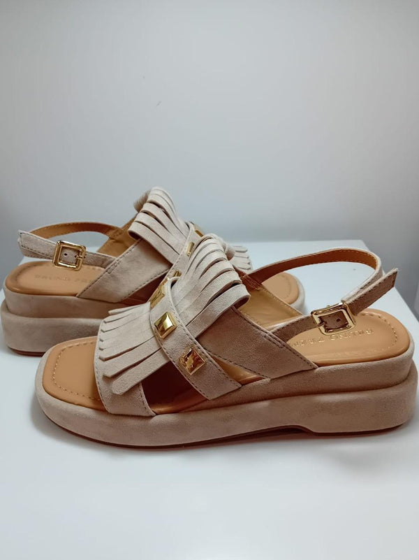 sandalo zeppa con frangia BL4903X BURRO BRUNO PREMI 
