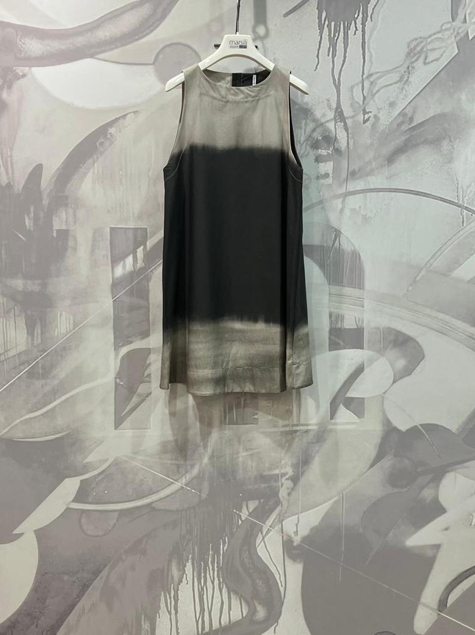 abito midi degrade in popeline S5L5SU31 NERO LIviana conti 