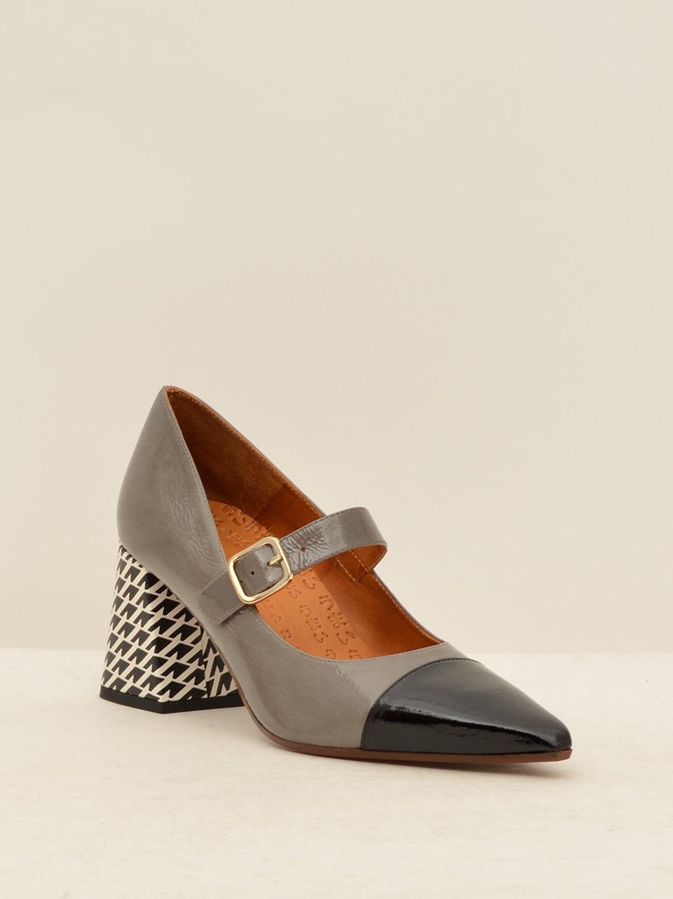 decollette con laccettooptical h 80 mm AUZA GRIGIO\NERO CHIE MIHARA 