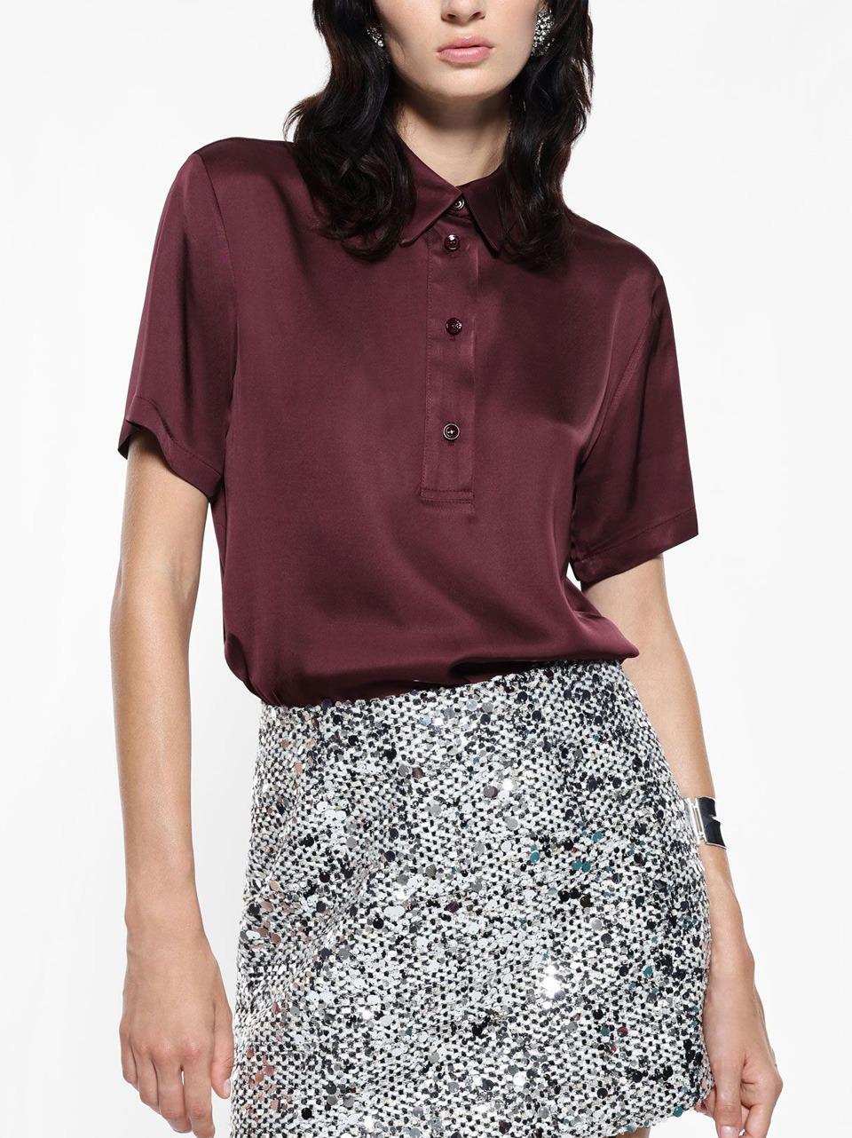 polo blusa in raso CMH9IEC 1490 SELECTED 