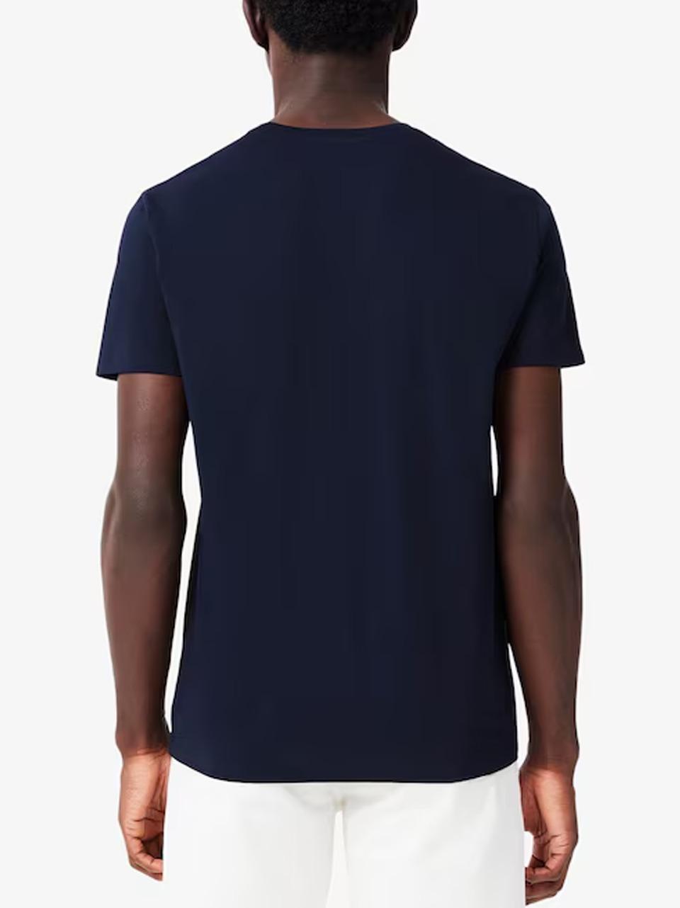 t shirt in pima TH6709 BLU LACOSTE 