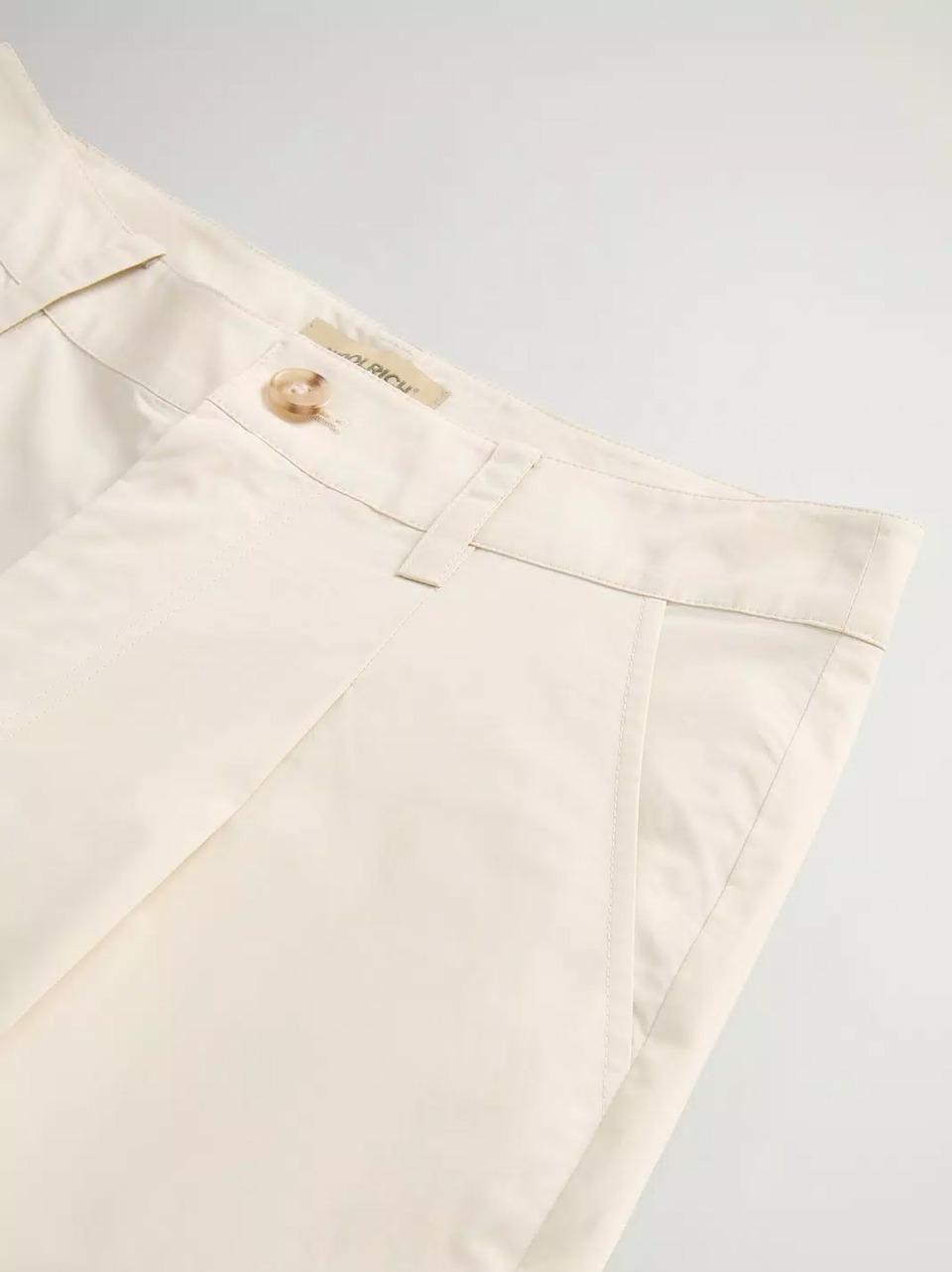 pantalone palazzo in popeline 0219 3944 AVORIO WOOLRICH 