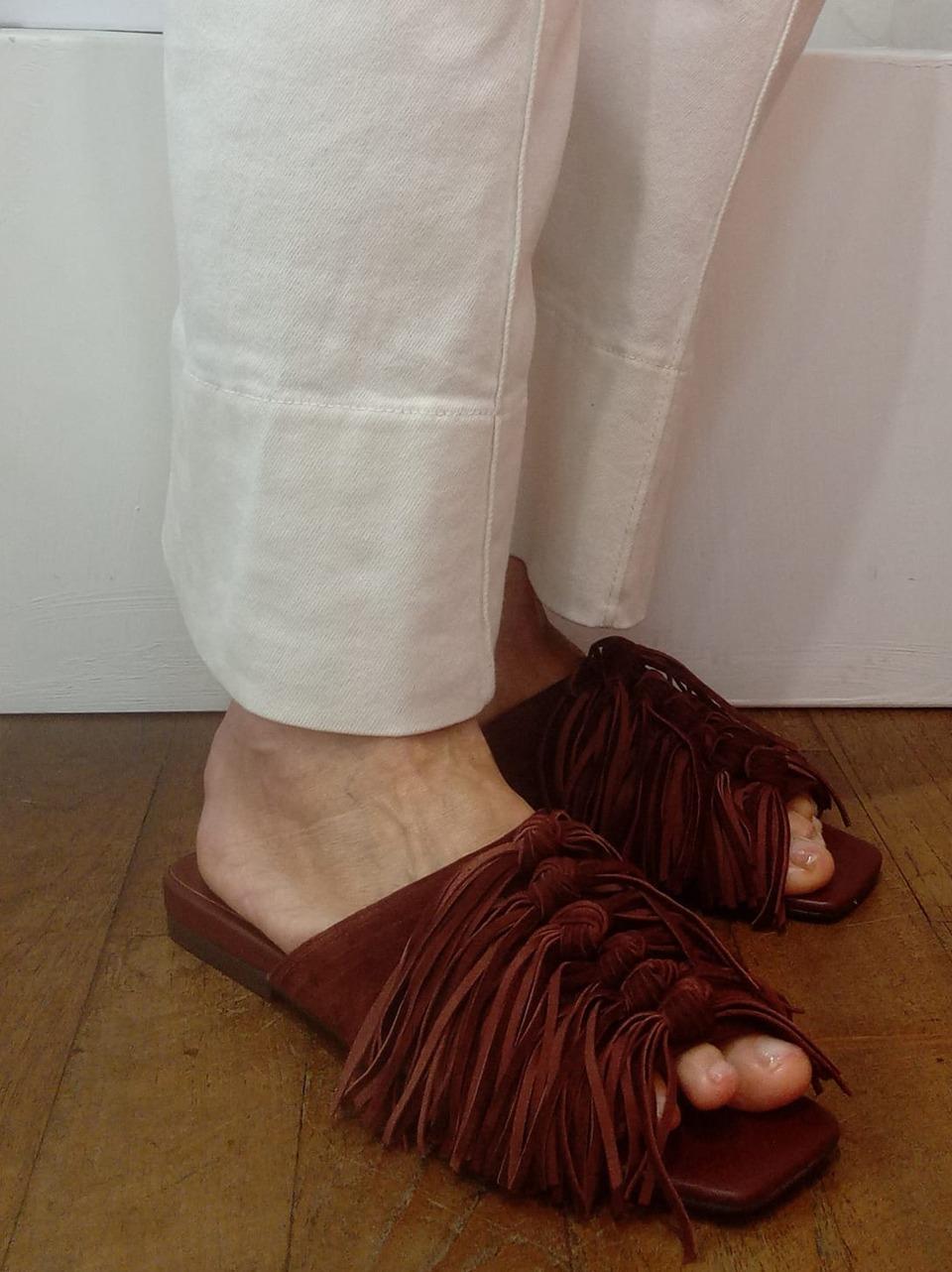 sabot spuntato con frange BRIGITTE MARSALA ASH 