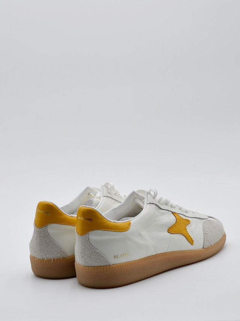 sneakers blabe 4100 BIANCO GIALLO AMA brand 