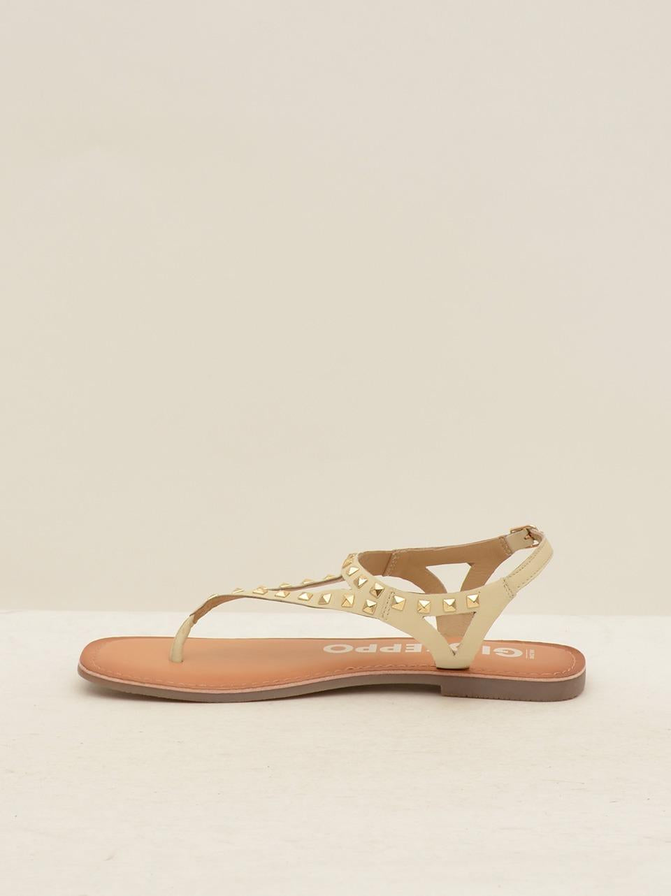 sandalo infradito con borchie 71770TRILBY OFF WHITE GIOSEPPO 