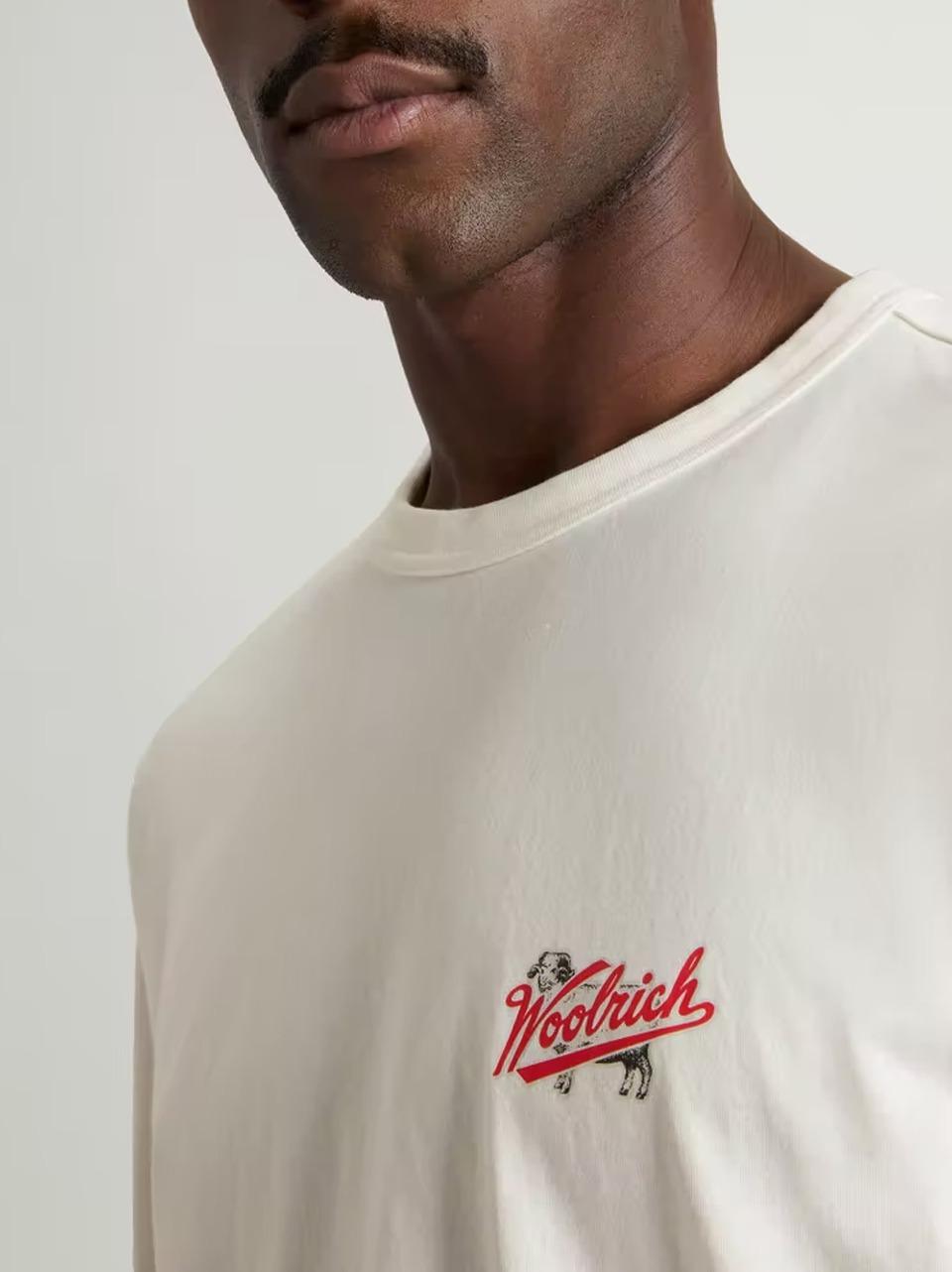 t shirt logo rosso TE2005UT5334 8270 WOOLRICH 