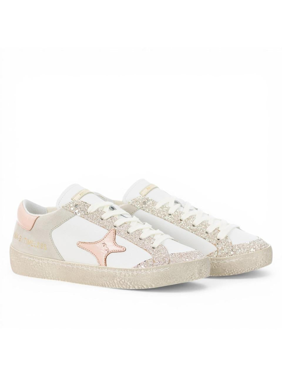 sneakers timeless 4602 BIANCO ROSA AMA brand 